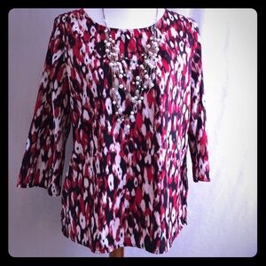 Chico's Size One Animal print blouse
